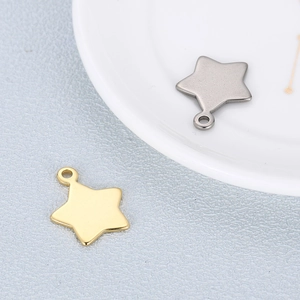 Star Pentagram Charm Pendant Stainless Steel Gold Plated For DIY Jewelry Making Necklaces Bracelets Simple Fashion