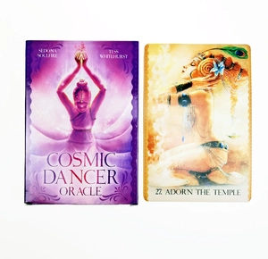 Λεπτομερής προβολή της κάρτας Cosmic Dancer Oracle 27 Adorn the Temple με το κουτί