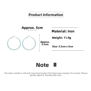 Detailed sizing guide showing light blue teardrop geometric earrings measuring 5.5cm x 5cm