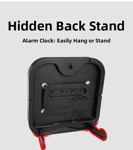 Detail of the back with a hidden stand and mounting hole for wall or desk use