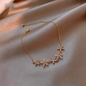 Copper Adjustable Slider Bracelet Cubic Zirconia Cat Eye Stone Flower Moon Star Design Fashion Jewelry For Women