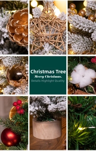 Macro view of 30cm tabletop Christmas tree with warm LED lights and pine cone decor