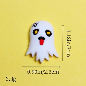 Cartoon white ghost resin flatback charm for Halloween DIY hair clips and party decor