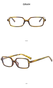 Detailansicht der quadratischen Blaulichtfilter Brille mit Holzmaserung vorne und seitlich