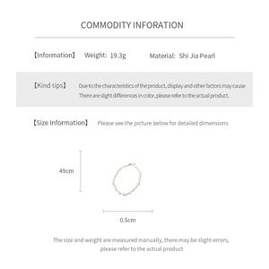 Detailed size specifications and weight info for the zircon pearl pendant necklace