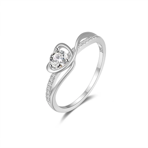 Detailed view of S925 sterling silver stamp on the inner band of heart diamond ring