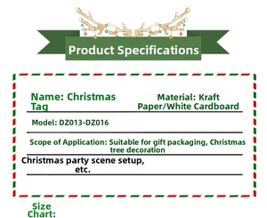 Christmas kraft paper gift tags detailing DZ013-DZ016 models for holiday decoration