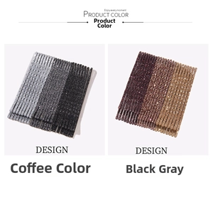 Macro detail of bobby pins set featuring gradient glitter finish in brown and grey tones