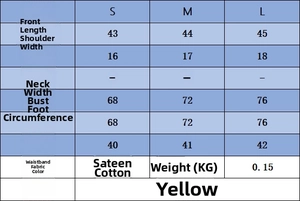 Size chart for knit halter top showing S, M, L dimensions in centimeters