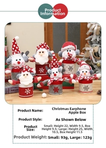 Detailed size comparison of Santa and Snowman felt gift boxes for Christmas treats