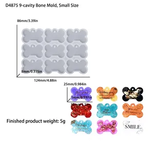 Détails du moule en silicone à 9 cavités pour résine DIY avec dimensions