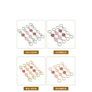 Strawberry metal pendant chain extension accessories with heart and spring ring buckles