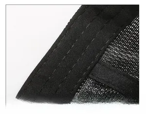 Detailed macro view of the breathable mesh fabric and reinforced inner sweatband of the cap