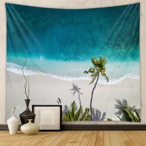 Tropical Beach Scenery Wall Tapestry Polyester Fabric Bohemian Digital Print Hanging Cloth For Bedroom Home Decoration