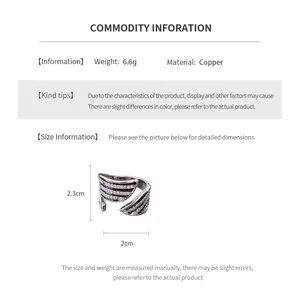 Detailed technical specification chart showing dimensions and weight for the vintage ring