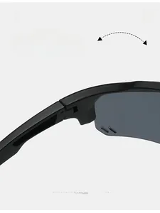 Macro detail of a durable texture hinge on matte black cycling sports sunglasses