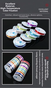 Detailed view of 0.8mm multicolored polyurethane elastic jewelry beading cord rolls