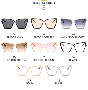 Sélection de huit montures de lunettes œil de chat en métal anti-lumière bleue