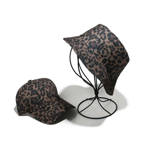 Leopard Print Baseball Cap And Bucket Hat Polyester Sun Protection Casual Fashion Streetwear Outdoor Headwear