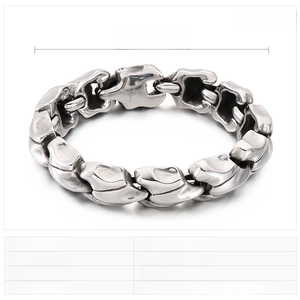 Detailed specs of the 106g stainless steel dragon bone chain bracelet with dimensions