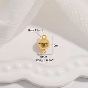 Golden S925 sterling silver spherical magnetic clasp for DIY necklace and bracelet jewelry