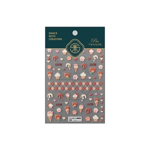 5D embossed nail stickers featuring cute bears and ice cream cones with textured finish