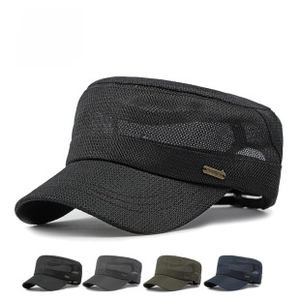 Breathable mesh cadet cap for men in black, dark gray, light gray, green, and navy