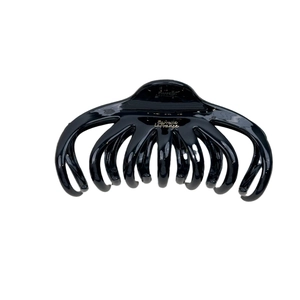 Pince à cheveux pieuvre noire brillante style français pour coiffures en chignon