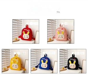 Multiple color choices of cute rabbit canvas backpacks for toddlers and young girls