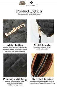 Detail view of quilted leather wallet with gold hardware and precision stitching