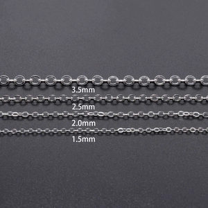 Silver plated flat O-chain jewelry links in four widths 1.5mm 2.0mm 2.5mm and 3.5mm