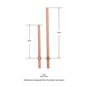 Aiguilles de horloge en métal or rose, heure 85mm et minute 130mm, modèle 1043