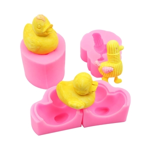 3D little duck silicone mold set for DIY chocolate, handmade soap and cake decoration