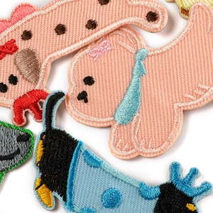 Assorted colorful cartoon animal embroidered patches with fine needlework for DIY projects