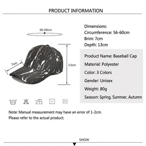 Graffiti print baseball cap with size guide and adjustable strap for men and women