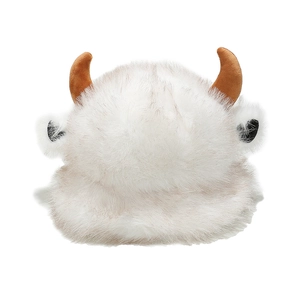 Chapeau d'hiver en peluche blanche avec cornes brunes et oreilles mignonnes