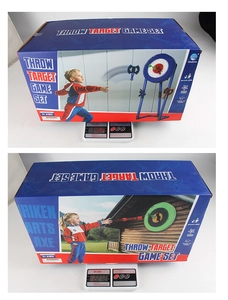 Weight measurement detail of kids throw target game set packaging in grams