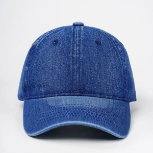Classic dark blue denim baseball cap with adjustable strap for sun protection and outdoor wear