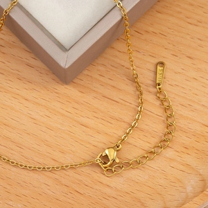 Gold stainless steel chain with lobster clasp and round extender for jewelry making