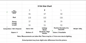 Detailed size chart for mock neck knitted sweater with fabric and care specifications