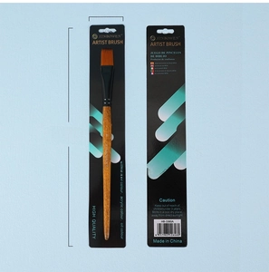 Flat artist brush with wood handle and black ferrule, measuring 25cm by 4cm wide