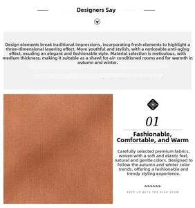 Detail of soft caramel orange scarf fabric showing fine texture and medium thickness