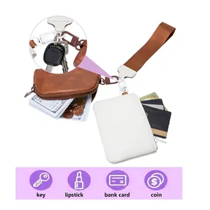 Set mini cinturino in pelle PU versatile con ganci per chiavi e cinturini intrecciati