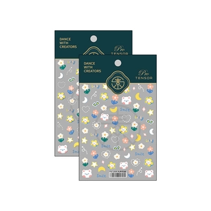 Pegatinas finas autoadhesivas para uñas con osos y flores de dibujos TS-1559