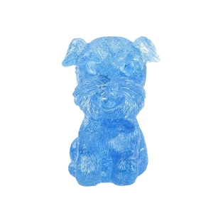Miniature blue crystal schnauzer dog figurine crafted from resin for home decor