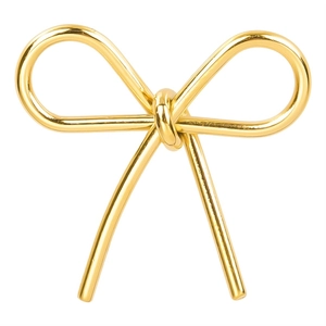 Polished 18k gold plated 304 stainless steel bow pendant for DIY jewelry making