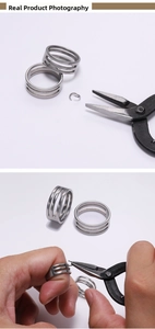 Detailed view of stainless steel jump ring opener tool used for DIY jewelry making crafts