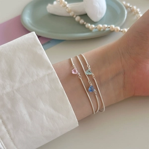 Bracciale In Argento Sterling 925 Con Zircone A Cuore Per Donna Catena Serpente Delicata Gioielli Stile Mori Regolabili