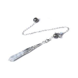 Natural Amethyst crystal hexagonal pendant necklace with angel wing and metal beads