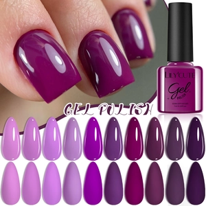 7ml UV/LED gel nail polish kit featuring 20 shades of purple and violet color palette